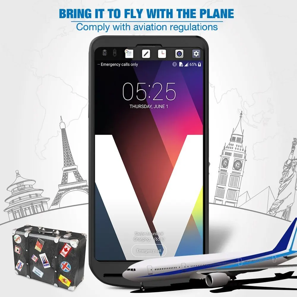 Высококлассный портативный зарядный чехол для LG V20, чехол для зарядного устройства, тонкий внешний аккумулятор, 5000 мА/ч, 5 В/2 А, чехол для аккумулятора
