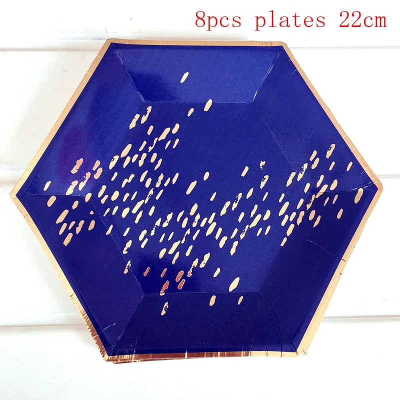 

65pcs Gold Dot Disposable tableware Plate Cup Napkins baby 1th birthday party Wedding ramadan decoration Party Supplies