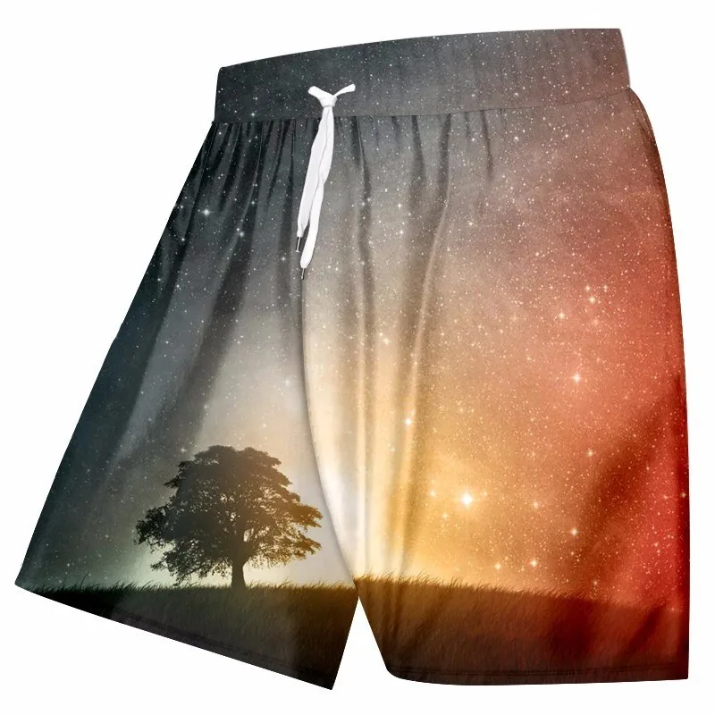OGKB бесплатная доставка шорты для мужчин летние крутые с принтом ночное дерево 3d