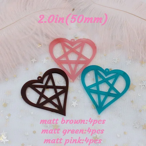 matt set-12pcs 50 мм акриловые серьги звезда сердце серьги фиолетовый, черный, темно-синий Mirro серьги лягушки лазерная резка "-AC1190 - Окраска металла: matt set-12pcs