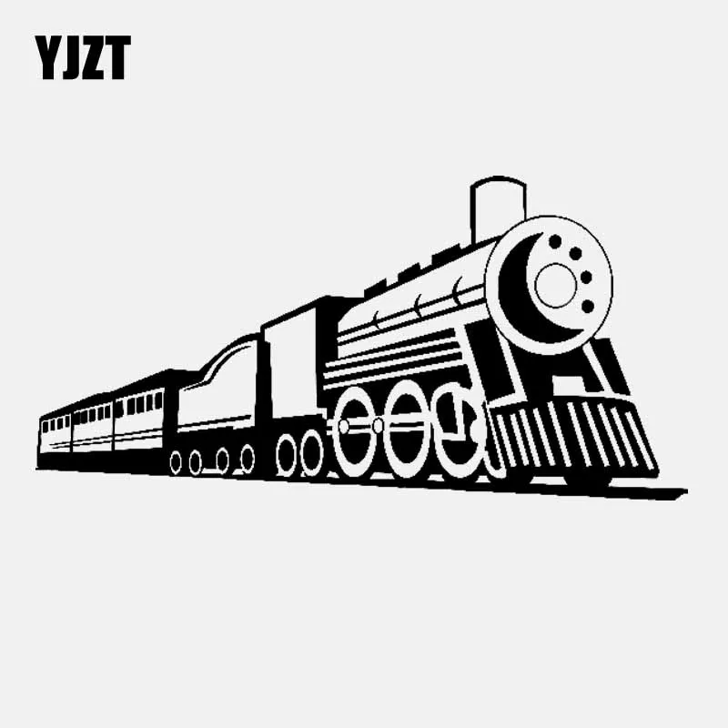 

YJZT 18,7 см * 9,4 см поезд паромокомотив Декоративная Виниловая наклейка на автомобиль наклейка черный/серебряный цвет