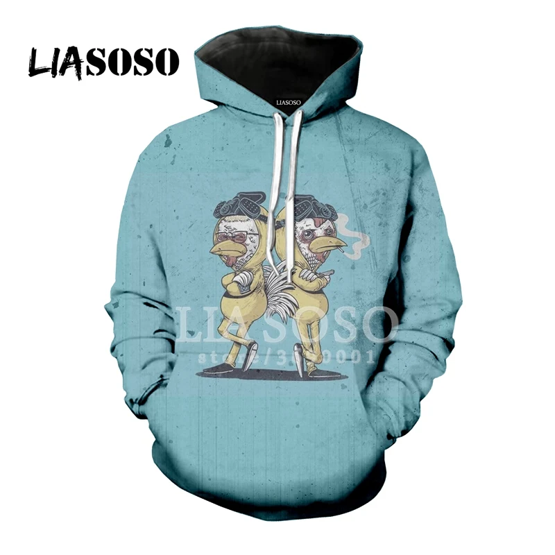 Женские и мужские толстовки с капюшоном LIASOSO 3D принтом из фильма Break Bad Heisenberg Chicken