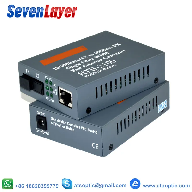 10/100 M Media Converter HTB 3100 Оптическое волокно Fiber Transceiver одного волокна 25 км SC одиночный