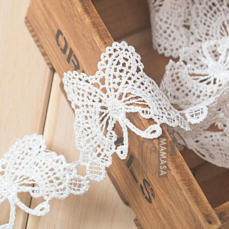 3 ярда/партия полиэстер Бабочка кружевная отделка вышивка ткань одежда свадебное