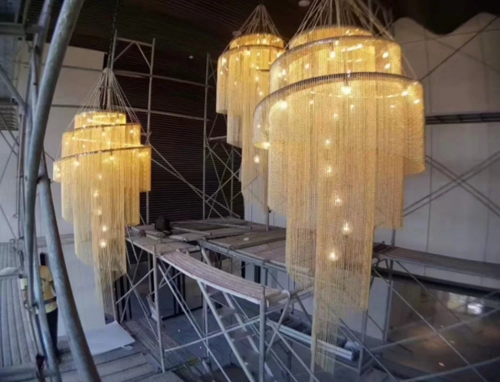 Роскошная вилла люстры ручной работы на заказ гостиная украшение спиральная