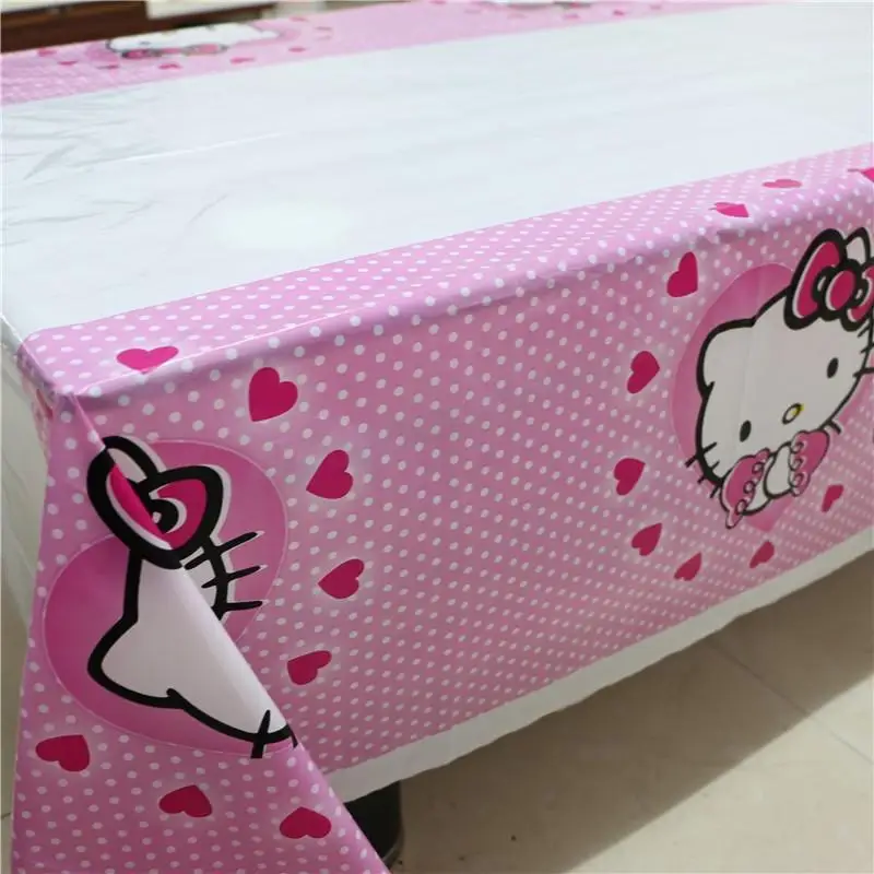 Горячая Распродажа, пластиковая скатерть hello kitty для детей с героями мультфильмов, вечерние, пластиковые скатерти для стола, одноразовые принадлежности, 180*108 см