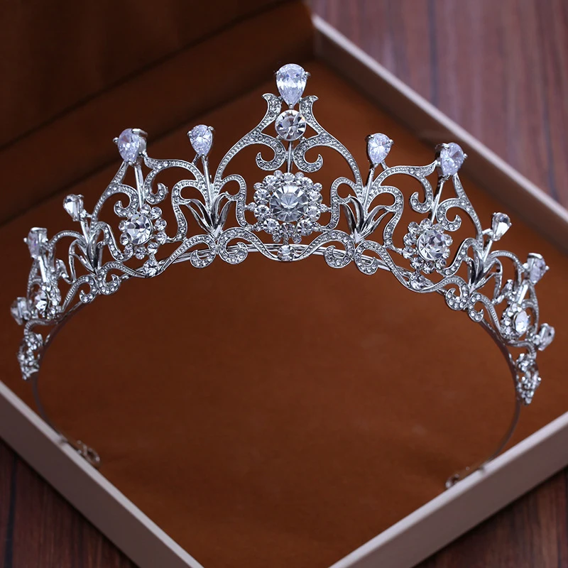 

Wedding Cubic Zircon Crown Bride Hair Ornaments Bridal Wedding Jewelry Vintage Zircon Crystal Tiaras Brides Hair Accessory ML834