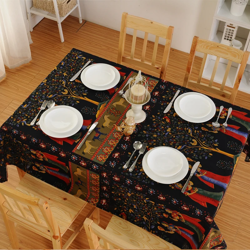 Скатерть С Рисунком Слона из Юго Восточной Азии хлопковая и льняная столовая