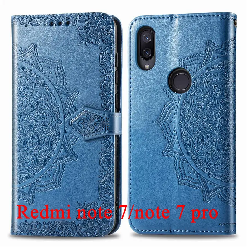 Для Xiaomi Redmi Note 7 Pro Чехол книжного типа бумажник флип кожаный силиконовый задняя Капа для Redmi Note7 Примечание экран протектор принципиально