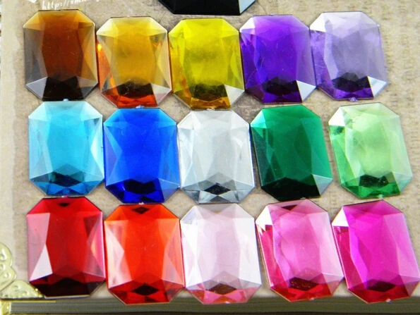 

500pcs/Bag 13*18mm Flat Back Rectangle Shape Acrylic Rhinestones,Acrylic Plastic 3D Nail Art / Garment /Jewelry Rhinestone