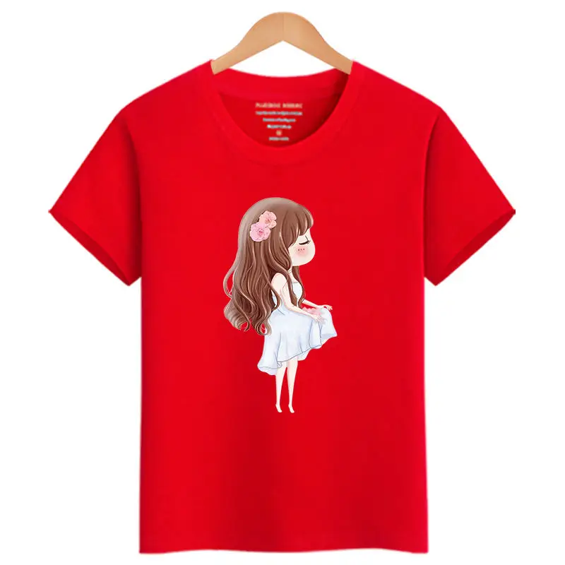 Red T3 Новинка года, Весенняя футболка с короткими рукавами хлопковые топы для детей, милая летняя одежда для маленьких девочек детская одежда с героями мультфильмов для девочек возрастом от 8 до 12 лет - Цвет: Red T3