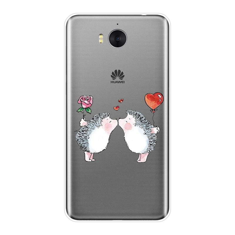 Kawaii Ежик чехол для телефона huawei Y3 Y5 Y6 Y7 2017 II Pro Мягкая силиконовая задняя крышка Prime