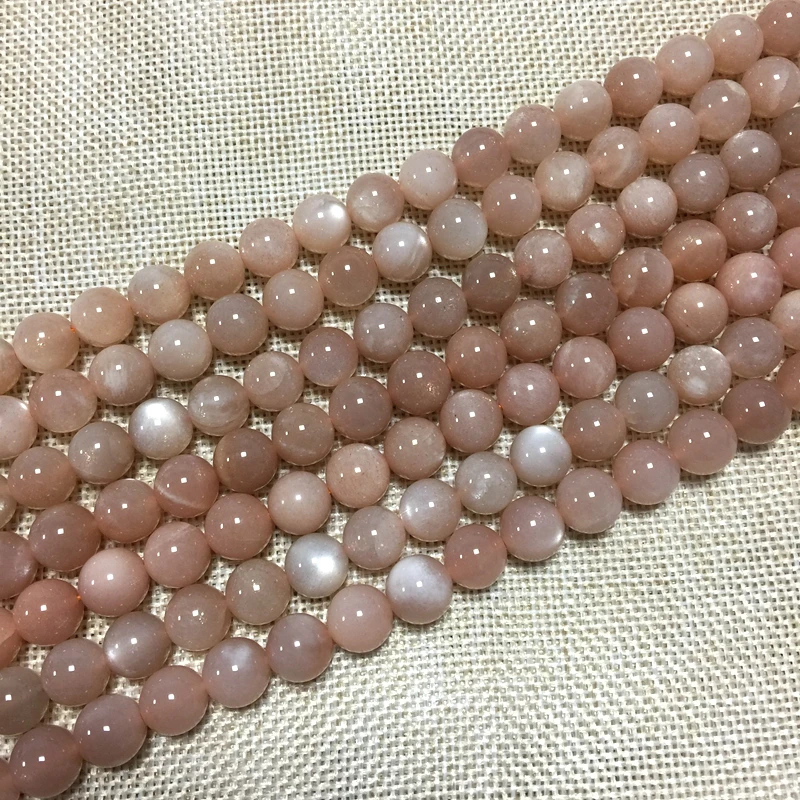 Круглые Гладкие бусины из натурального лунного камня блестящий прозрачный цвет