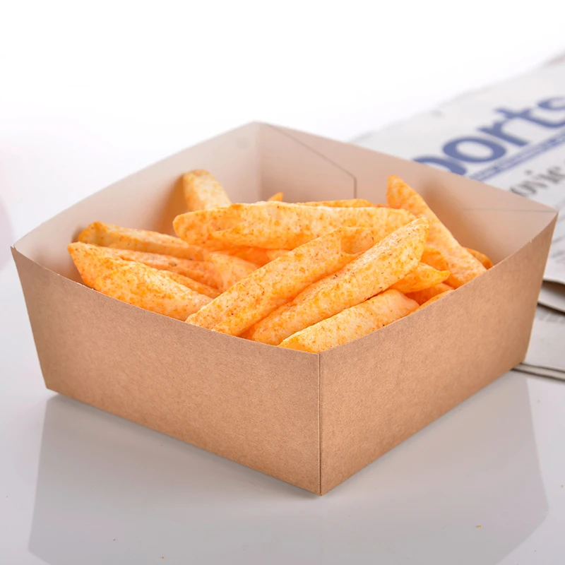 

Disposable Kraft Paper French Fries Cup Eco Friendly Fried Chicken Popcorn Dessert Box Party Food Package 100pcs/lot SK728