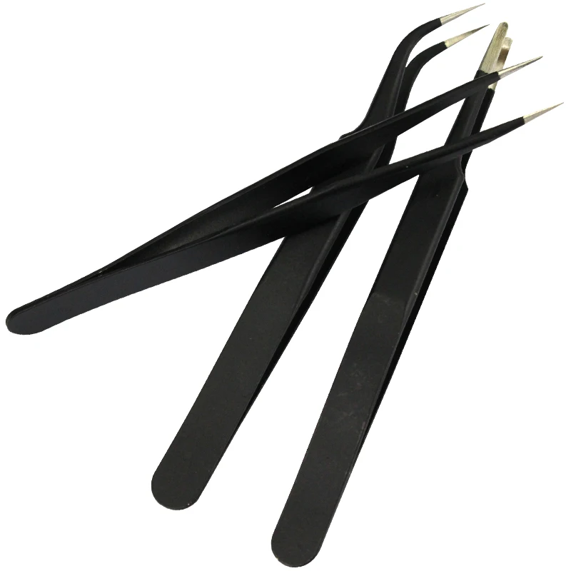 LAOA-Pinzas de acero inoxidable 3 en 1, herramientas de reparación de punta y forma curvada, pinzas de precisión para soldar
