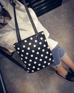 Осень 2015 новых белая точка корзина сумка богемный сумочке женские модели сумки