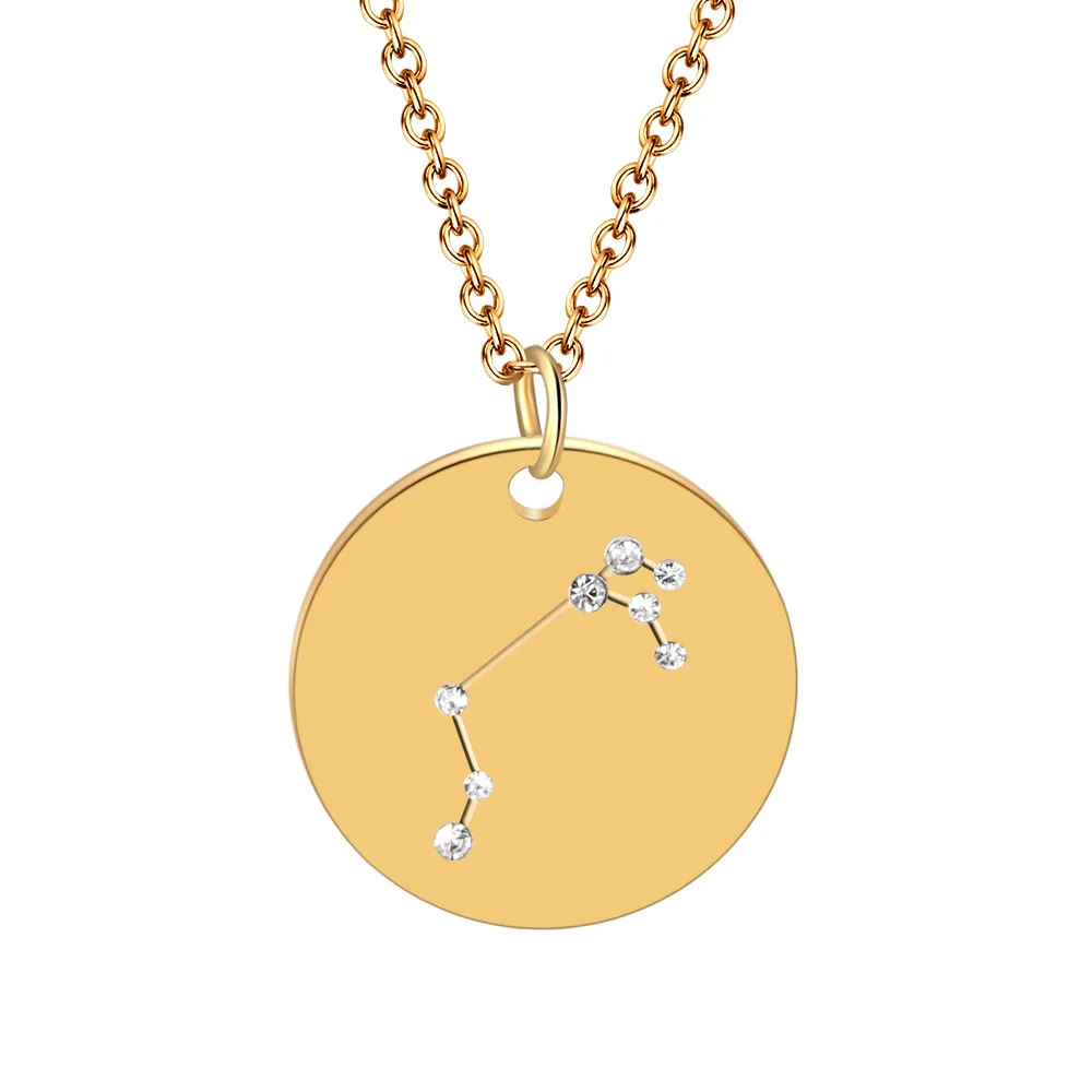 

Artilady Gold Constellation Necklace for Women Zircon Leo Gemini Cancer Zodiac Pendant Necklace Jewelry Party Gift