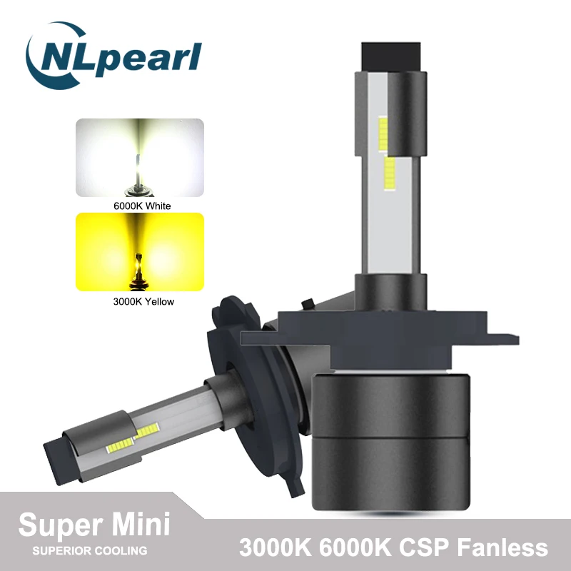 Nlpearl 2x мини 6000K светодиодный H4 головной светильник лампочка H1 H7 Светодиодная лампа с can-bus H3 H4 Led H11 H8 3000K 8000LM 9012 9005 HB3 9006 HB4 автомобильный светильник