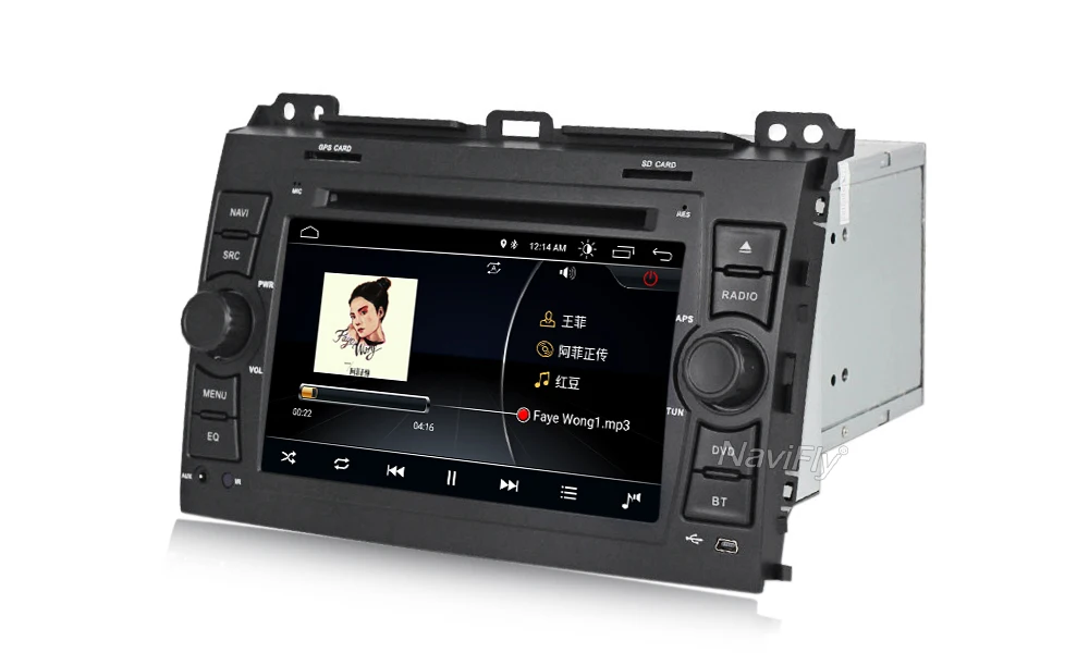 Navifly Android 8,1 четырехъядерный 2Din автомобильный DVD gps плеер для Toyota Prado 120 Land Cruiser 2002-2009 автомобильный навигационный радио FM BT