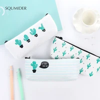 creative cute pencil case large capacity bag canvas zipper bag for student school stationery supplies