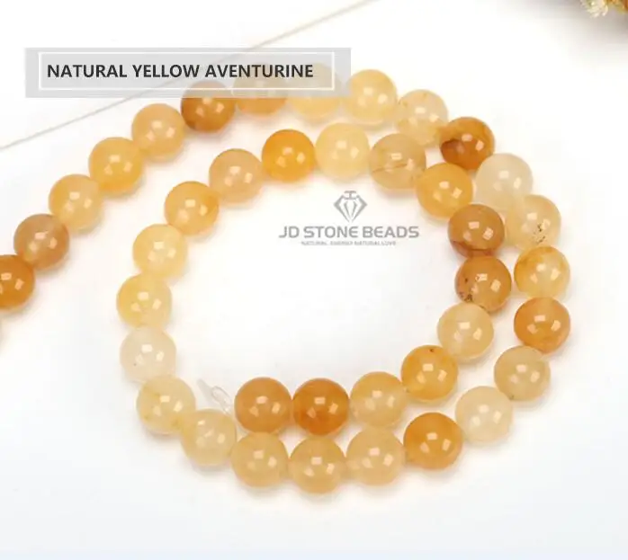 YELLOW AVENTURINE Натуральный зеленый авантюрин Мороз круглые бусины синий круглый цвет авантюрин Размер 4 6 8 10 мм граненый драгоценный камень для изготовления ювелирных изделий - Цвет: YELLOW AVENTURINE