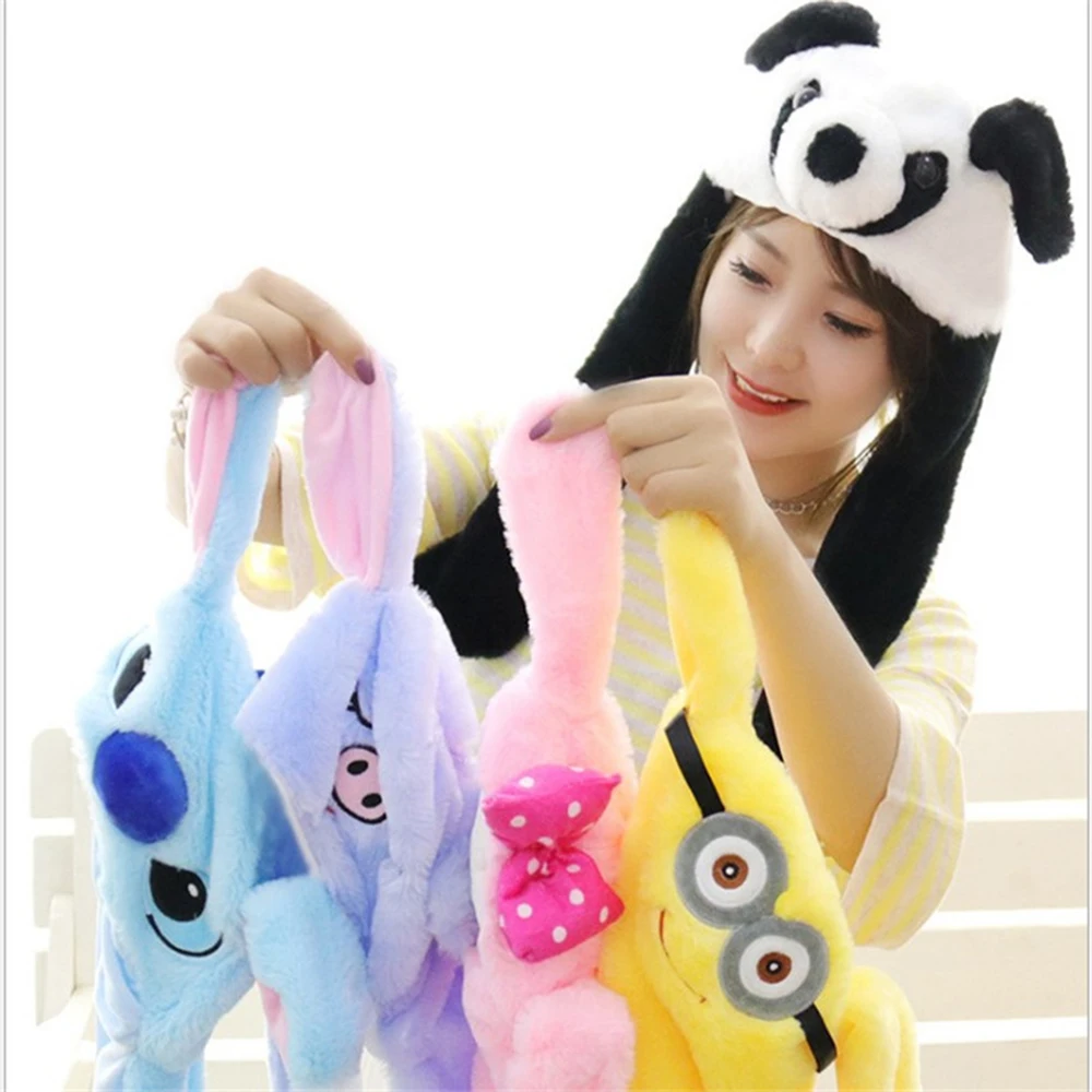 НОВАЯ шапка с заячьими ушами подвижный милый флэш светильник для девочек унисекс