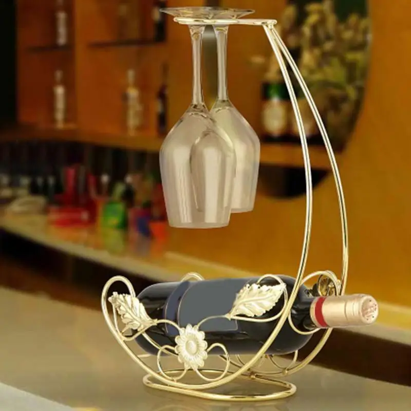 Творческий Кухня металлическая Винная стойка Европейский Стиль висит Стекло