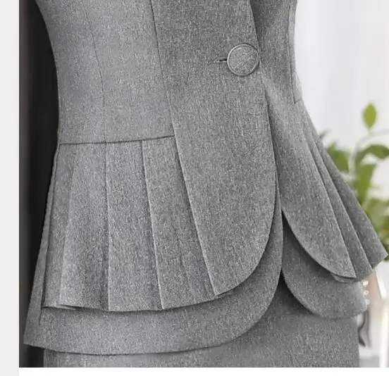 

Elegant and Fashion Women blazers autumn temperament long-sleeve black gray jacket office ladies plus size work wear coat