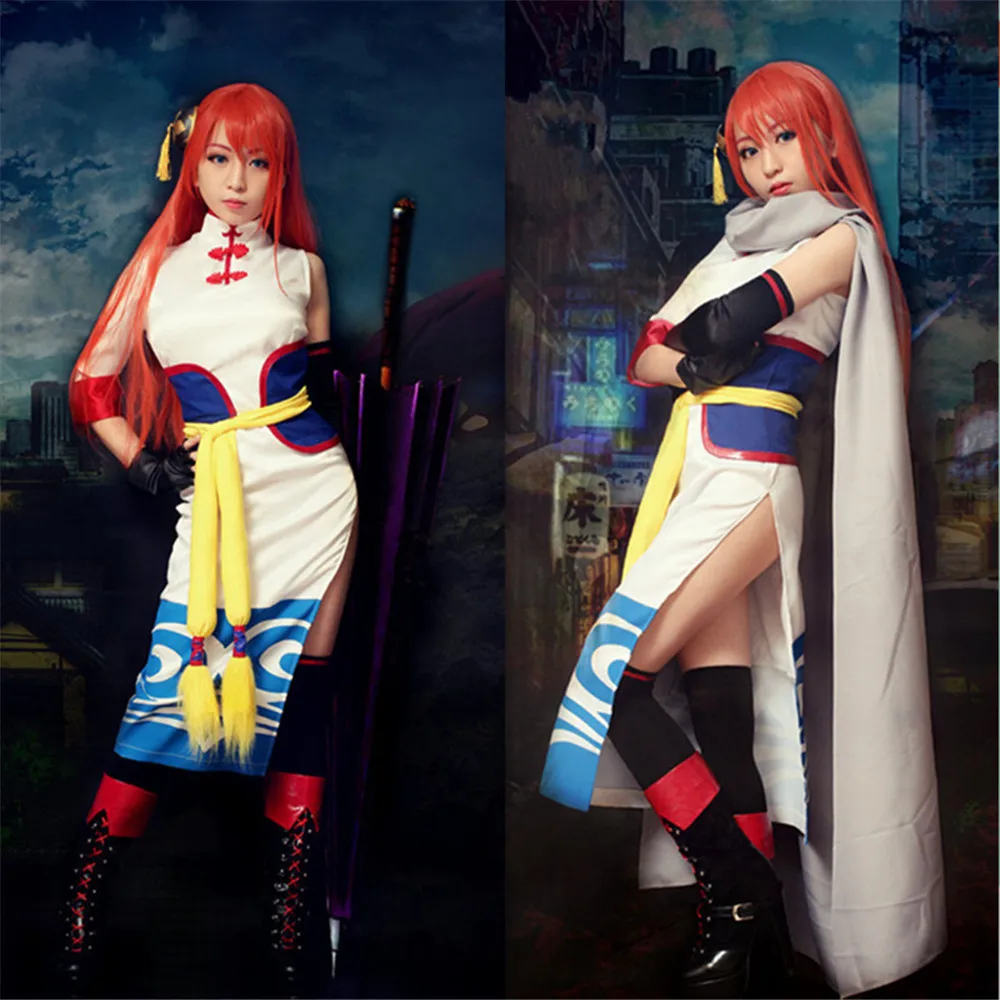 Японские горячие анимация GINTAMA Кагура Платье для косплея китайское платье