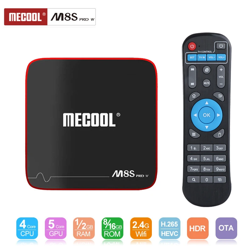 MECOOL M8S PRO W Android 7 1 Amlogic S905W 4 ядра 2 Гб Оперативная память DDR3 16 Smart ГГц Wi Fi K H.265 Multi Media