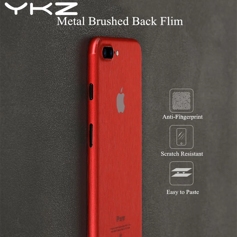 Ykz 2 шт. для iPhone 7 4.7 дюймов Стикеры Металл Матовый назад полный защитный Плёнки
