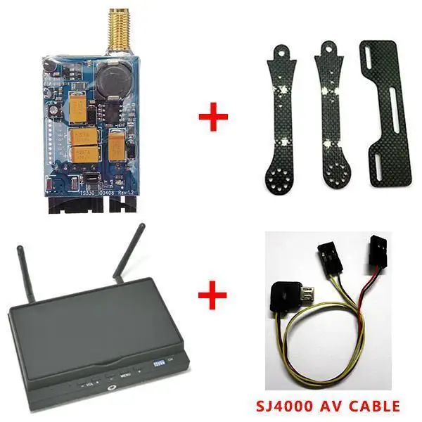 FPV 5 8G 200mW 8CH AV передатчик TS351 + RC702 32CH приемник 7 дюймовый монитор SJ4000 камера кабель