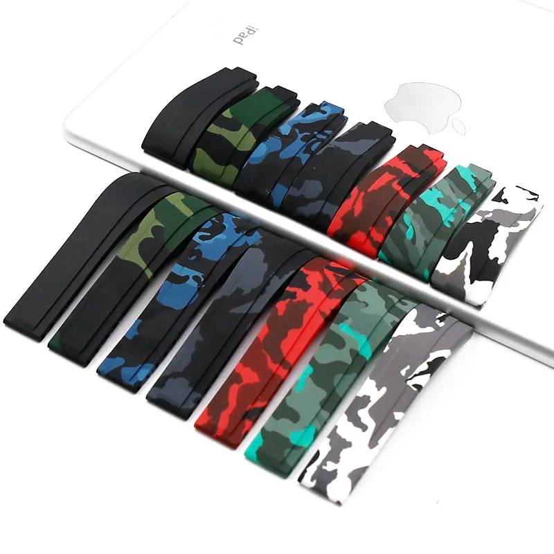 Мужской Камуфляжный резиновый ремешок 20 мм для Rolex yachmingshi натуральный каучук