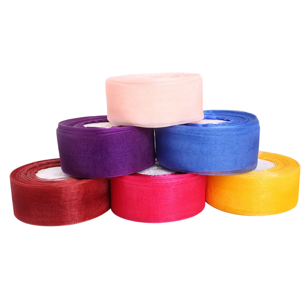 Ленты из органзы разных цветов 38 мм аксессуары для шитья одежды шифоновая лента