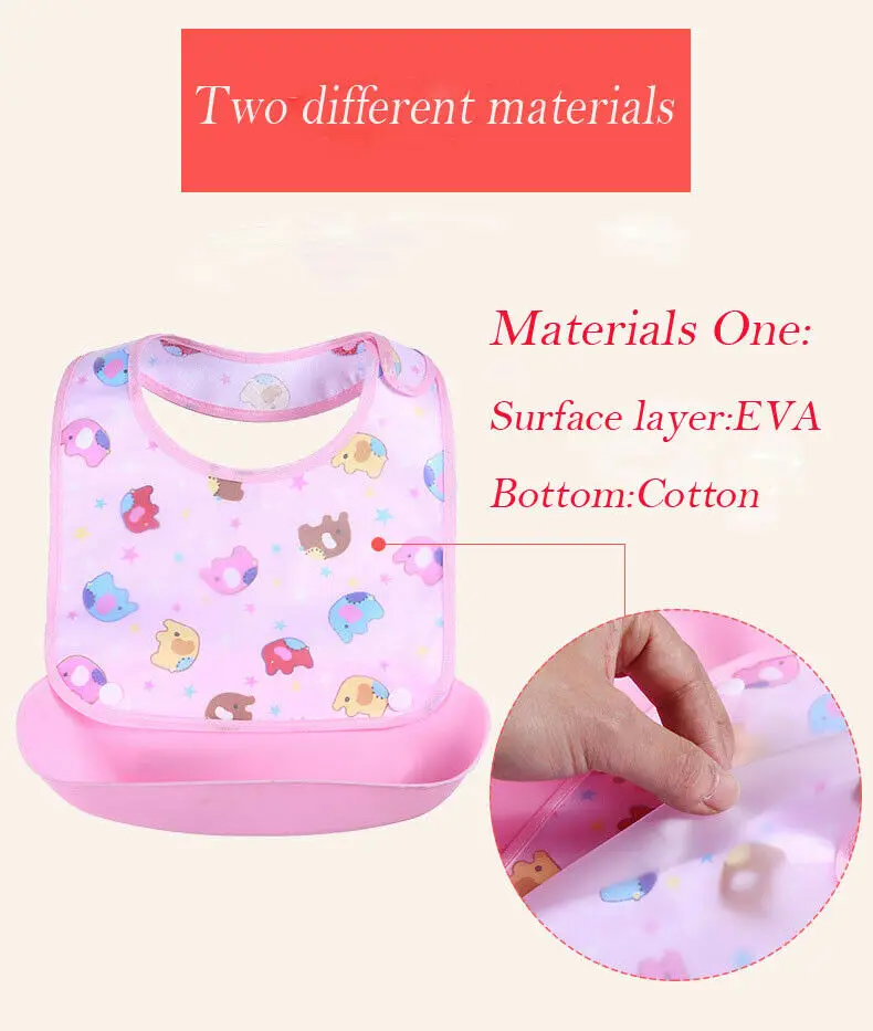 Cute Baby Girls Boys Cartoon Print Waterproof Bibs Kids Dinner Feeding Bibs Baby Bibs Baby Stuff