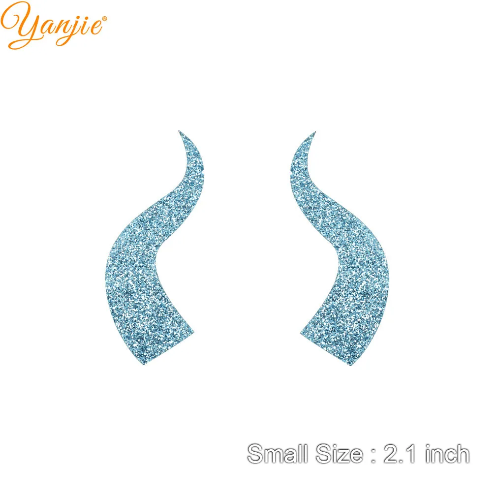 small-blue 10pairs/lot Glitter Felt Devil Horn For Girls Women Headband Hot Sale Halloween Party Kids Hair Bow DIY Hair Accessories - Цвет: small-blue