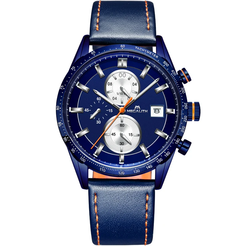 Мужские спортивные водонепроницаемые наручные часы MEGALITH кварцевые с