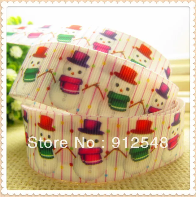 2013 Christmas New arrive free shipping 1'' (25mm) Printed grosgrain ribbon Snowman 91412 | Дом и сад