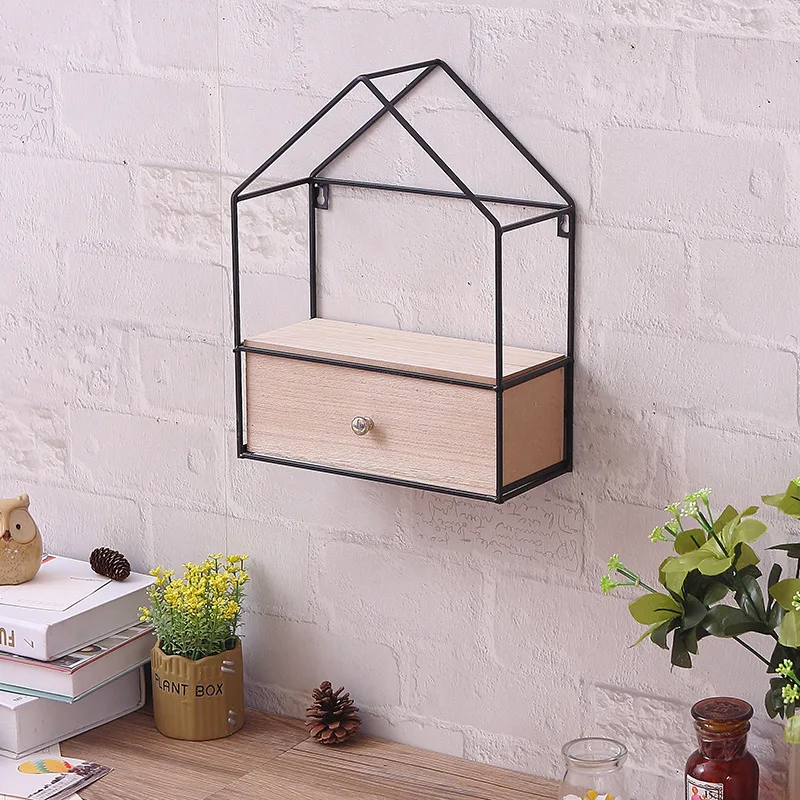 Домашний декор деревянные ретро стеллажи для хранения подвесной коробка с