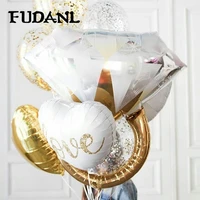 fudanl gold diamond ring foil balloon rose gold bride to be balloon letter balloon bridal shower wedding engagement decoration