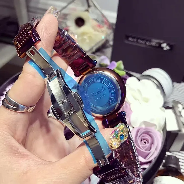 Женские часы из нержавеющей стали Mashali новые стильные кварцевые с блестящим