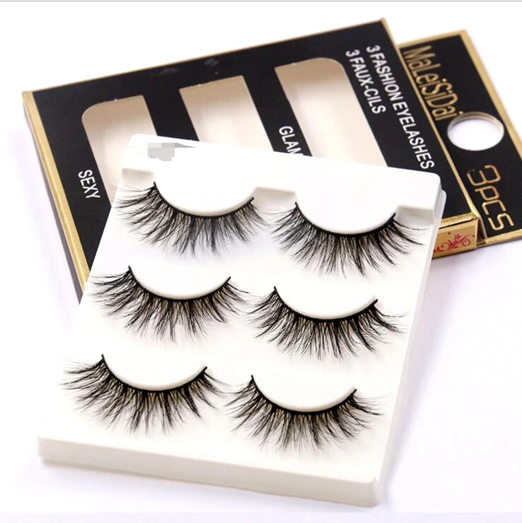 

50 boxes /150 pairs Sexy 100% Handmade 3D mink hair Beauty Thick Long False Mink Eyelashes Fake Eye Lashes Eyelash High Quality