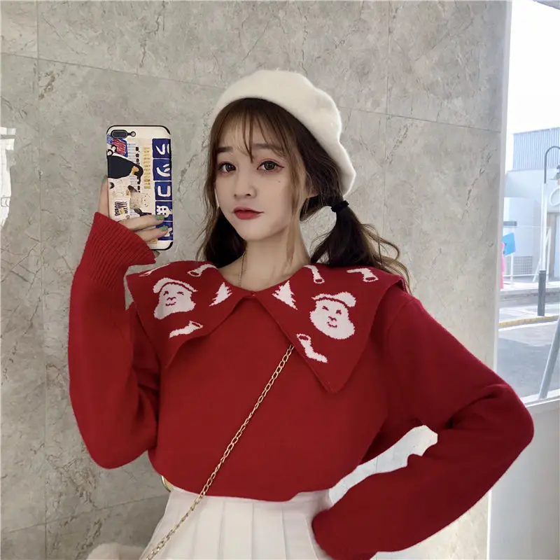 HziriP 2019 Autumn Winter Stylish Women Knitted Sweaters Long Sleeve Pullovers Loose Wild Solid Slim Sweater 2 Colors | Женская одежда