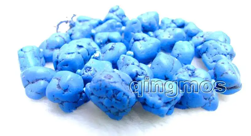 

BIG 10-20mm BAROQUE BLUE Natural stone 18" NECKLACE-nec6073 Free ship