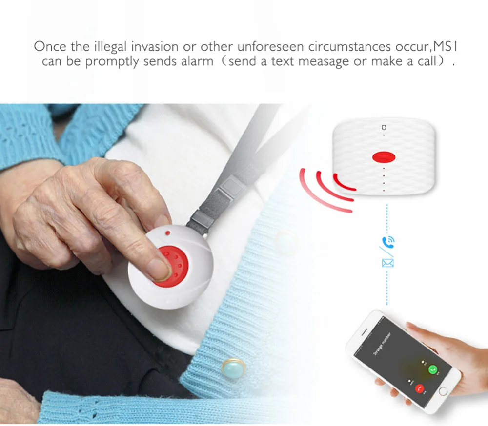 Wolf-Guard GSM SMS Wireless Home Alarm Security System DIY Kit SOS Button /PIR Motion Detector /Door Window Sensor /Remote Key enlarge