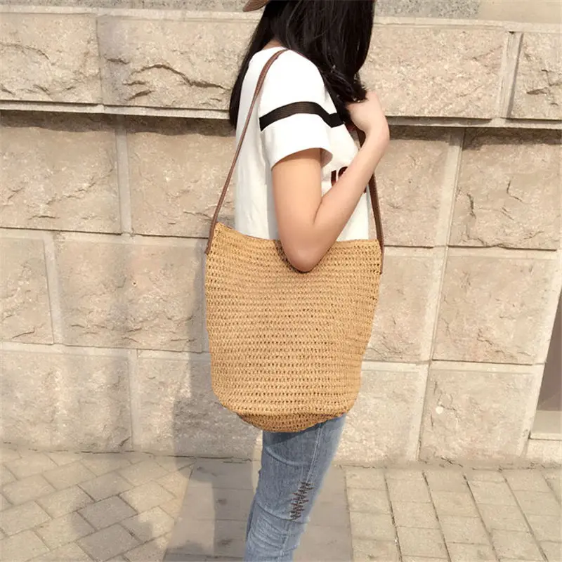 INS новая Соломенная Сумка летняя пляжная каникулярная веревка для сумочки