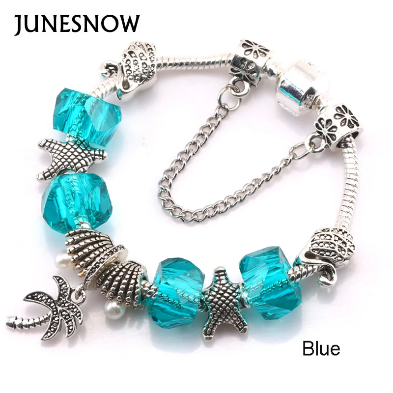 JUNESNOW 3 цвета браслет и посеребренный с кокосовой пальмой кулон для женщин