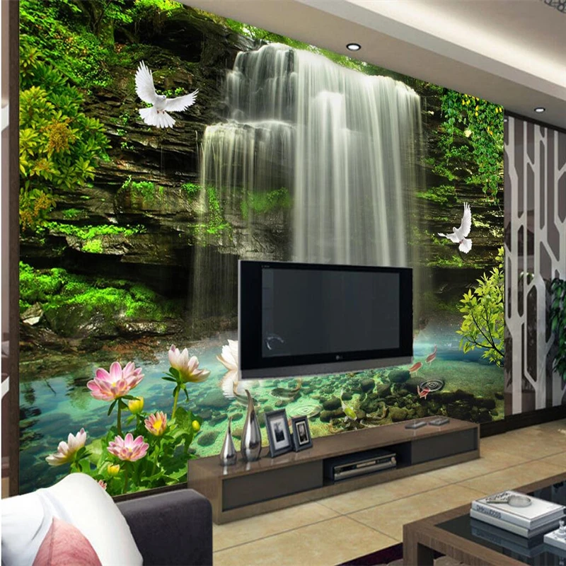 beibehang photo wallpaper mural painting background the living room TV falls 3D papel de parede | Обустройство дома