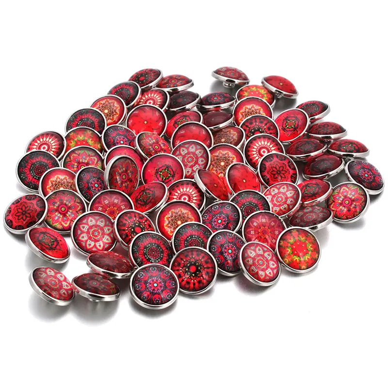10 шт./лот красная серия тема красивый экзотический узор 18 мм кнопки подвески для