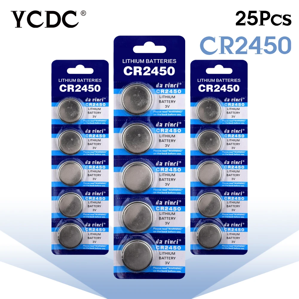 YCDC дешевые продажи + дропшиппинг 25 шт./лот длительный срок службы CR2450 DL2450 CR 2450